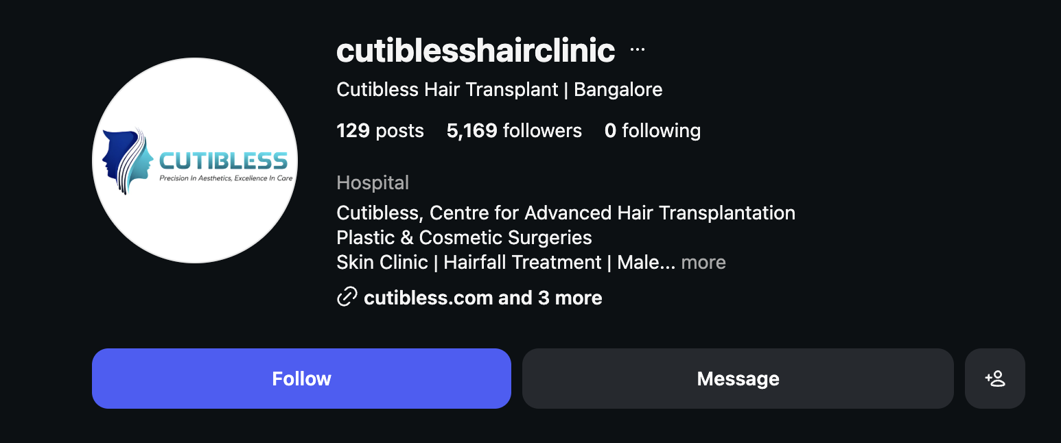 Cutibless Hair Transplant | Bangalore
